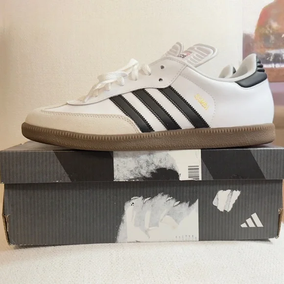 Adidas Samba Classic White Black Brown Sneakers - Picture 4 of 6